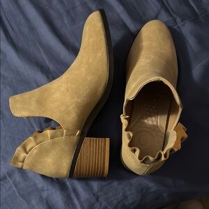 Brand new booties, outer suede, never worn